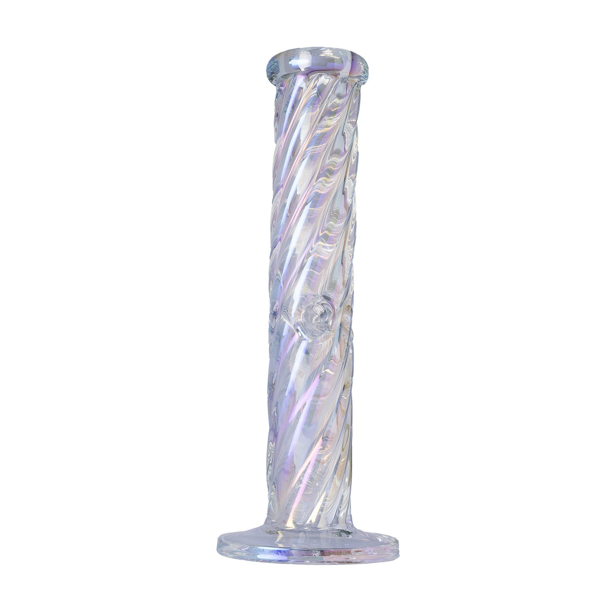 Human Grade Twisted Iridescent Tube Glass Water Pipe