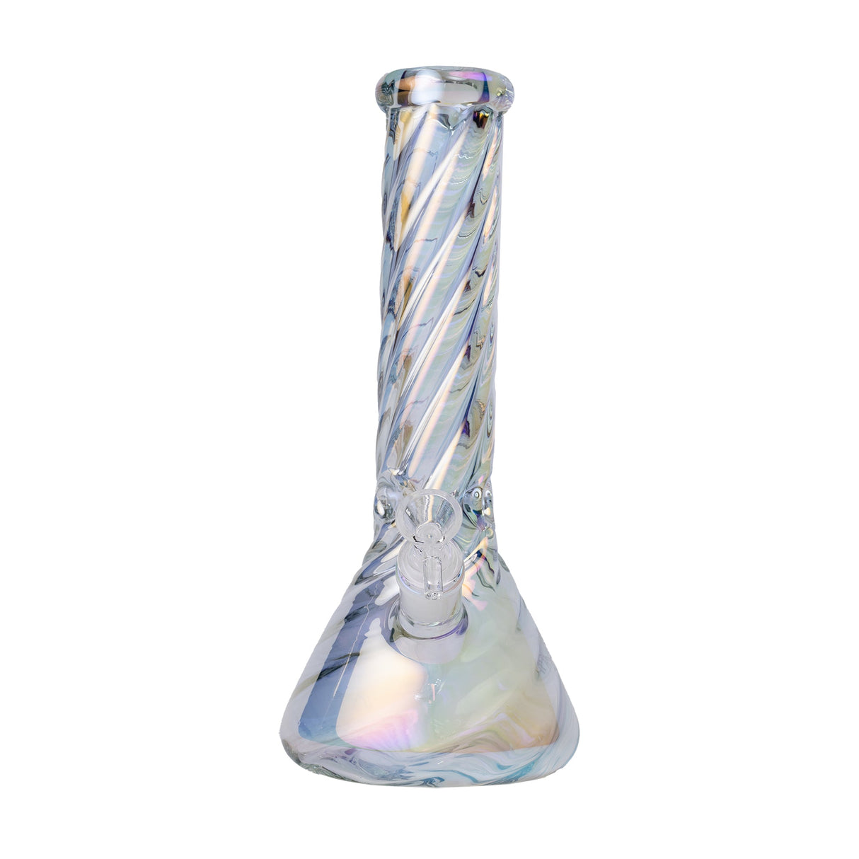 Human Grade Twisted Iridescent Beaker Water Pipe