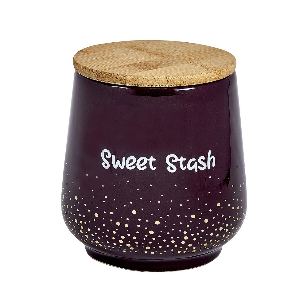 deluxe Canister stash jar - GOLD DOTS - SWEET STASH