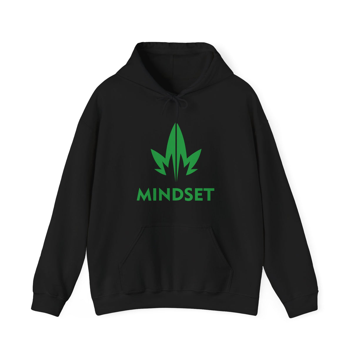 Mindset Heavy Blend™ Hooded Sweatshirt, Green Leaf Logo