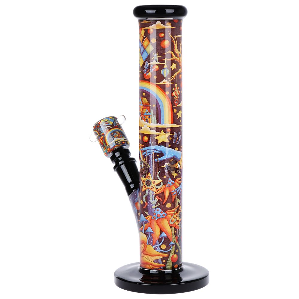 Pulsar Inside Print Straight Tube Glass Water Pipe | 11.25"