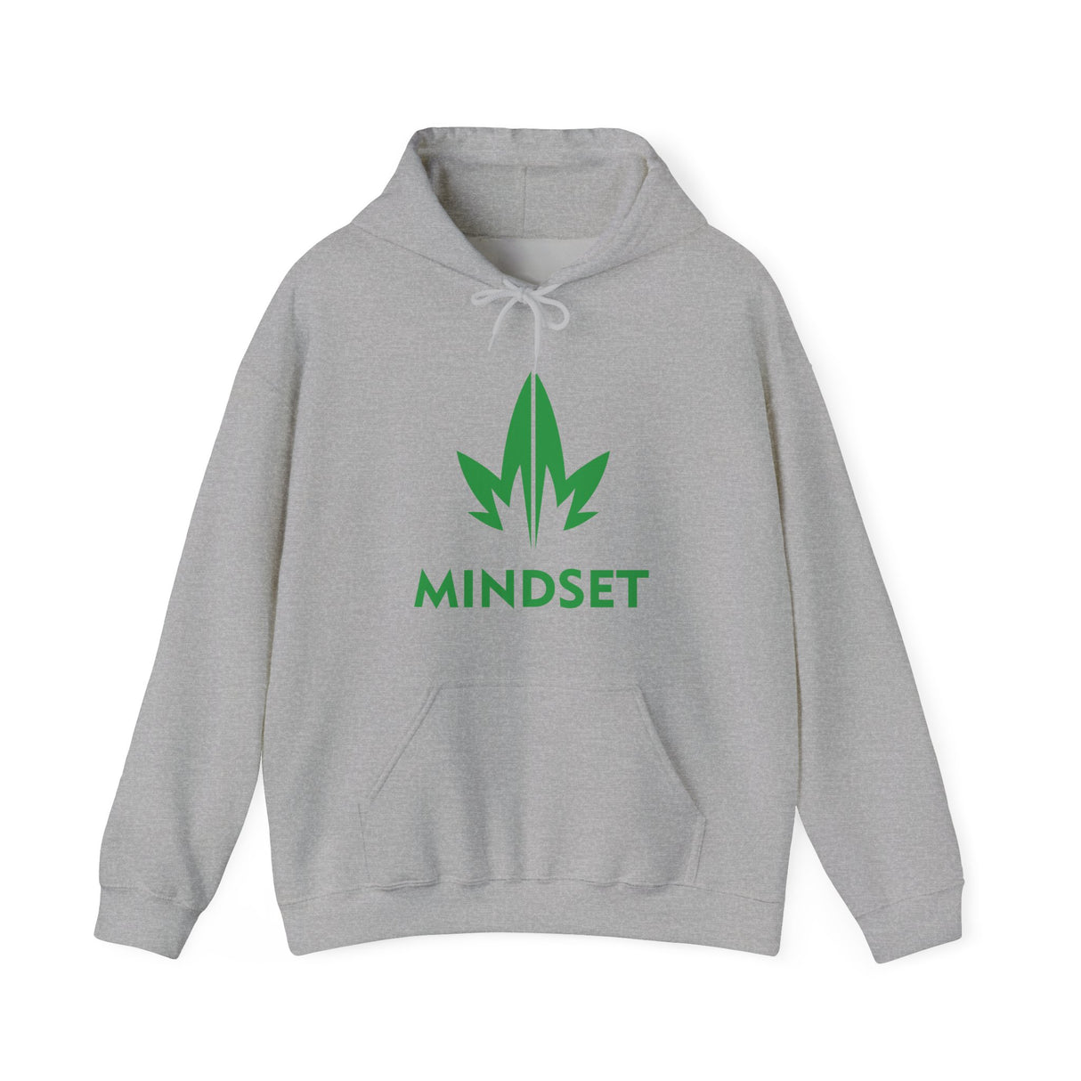 Mindset Heavy Blend™ Hooded Sweatshirt, Green Leaf Logo