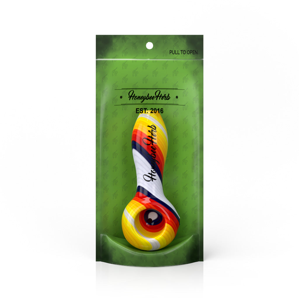 Vibrant  Linework Twist Spoon Pipe