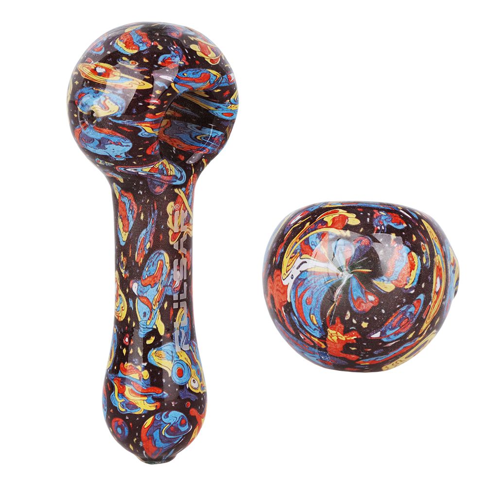 Pulsar Inside Print Glass Spoon Pipe | 5"