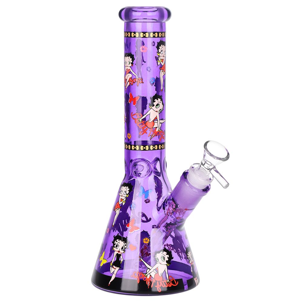 Betsy Beep Neon Beaker Glass Water Pipe - 10" / 14mm F / Colors Vary