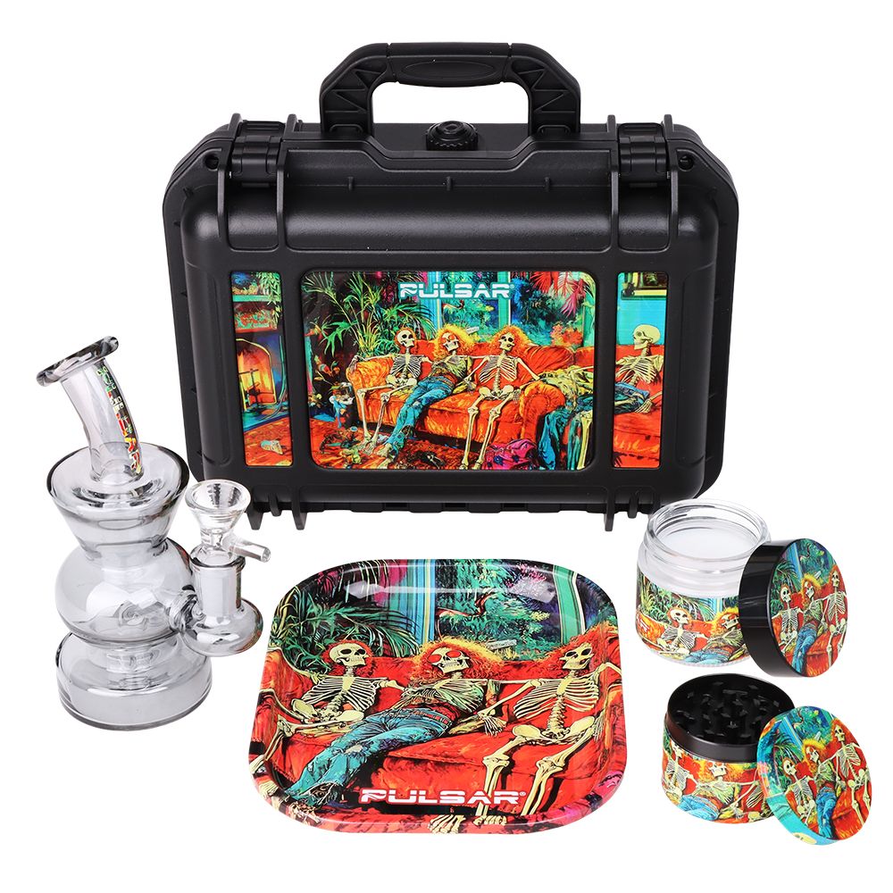 Pulsar Bent Neck Water Pipe Smoker's Hard Case Travel Set | 5.75" | 14mm F
