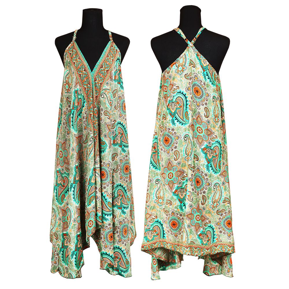 Halter Top Silk Full Length Dress