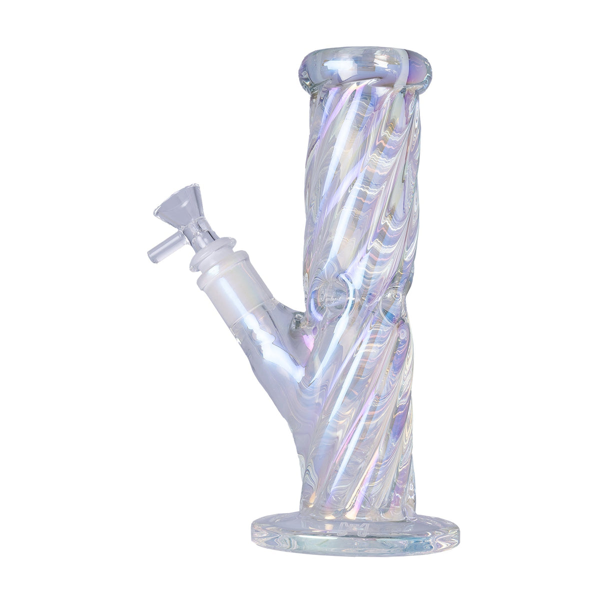 Human Grade Twisted Iridescent Tube Glass Water Pipe