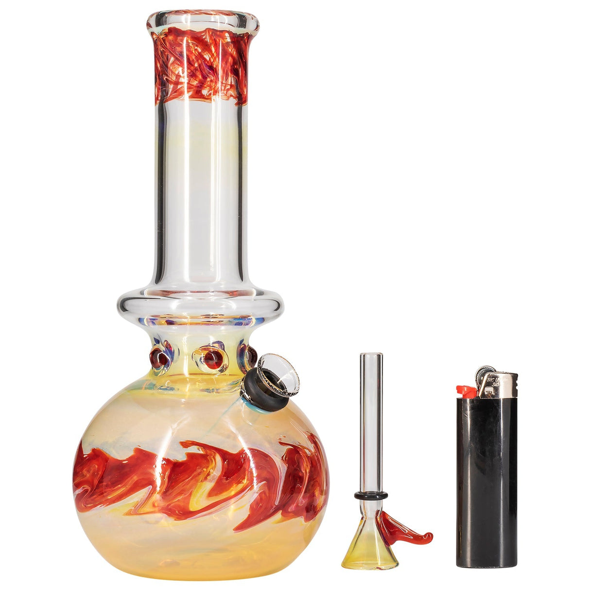 LA Pipes Time Traveler Silver Fumed Pull-Stem Bubble Bong 8"