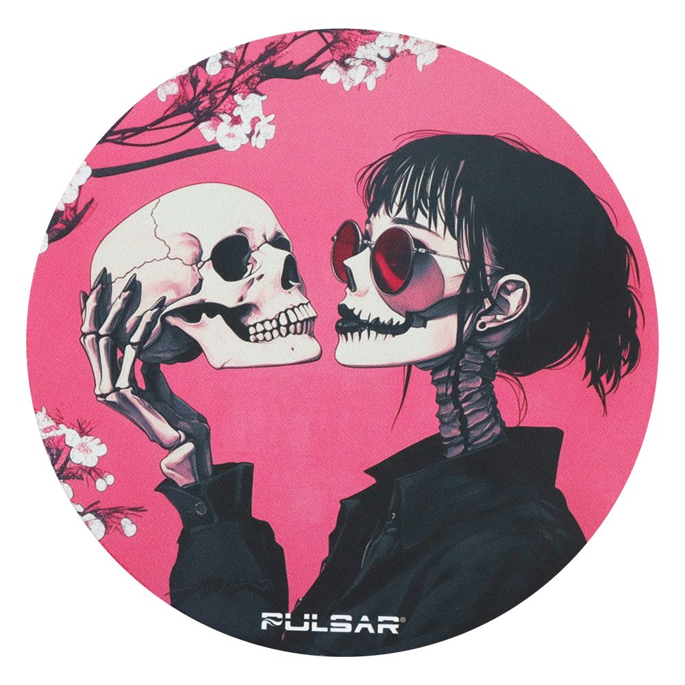 Pulsar DabPadz Fabric Top Dab Mat - Sakura Skulls / 8"