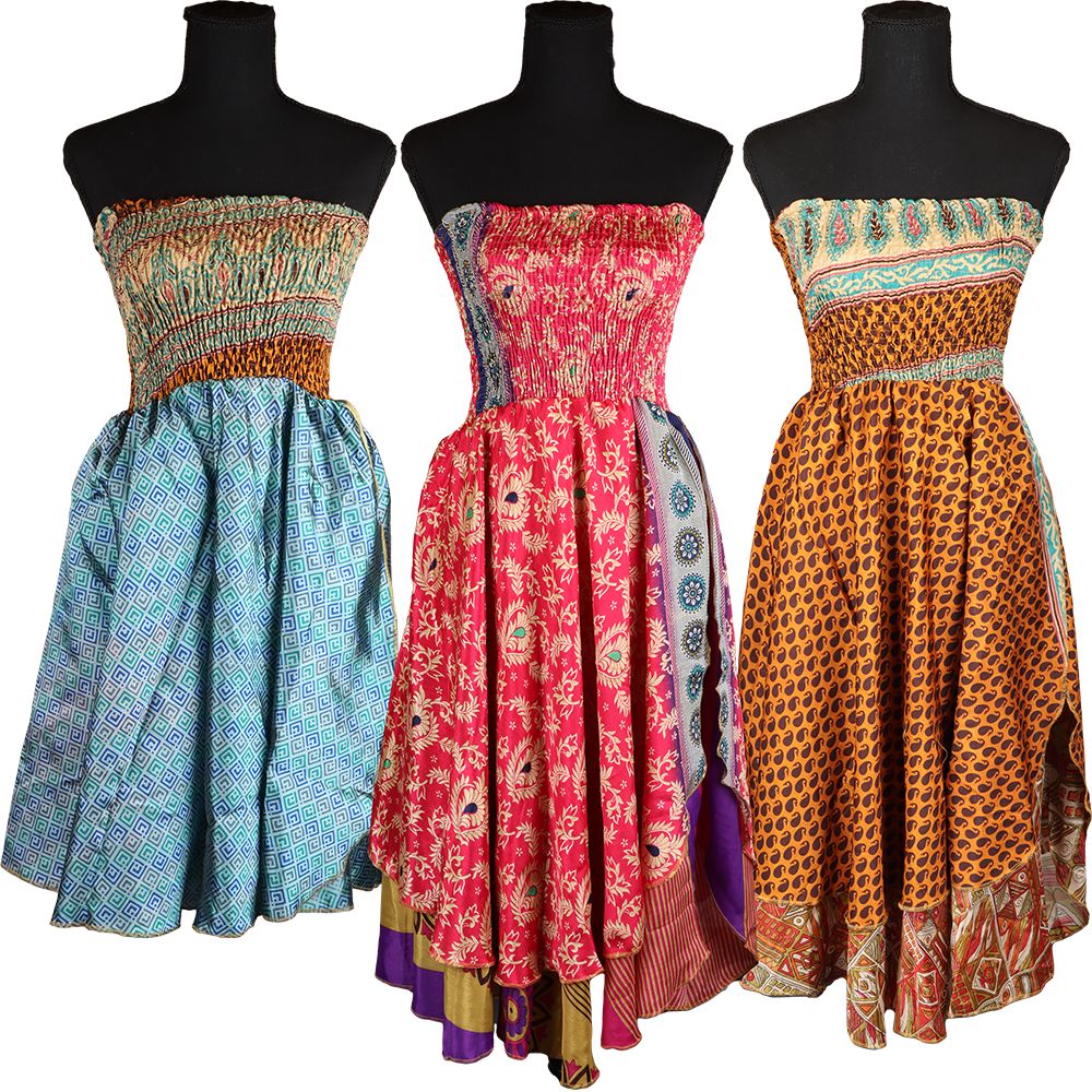 Silk Stretch Top Strapless Dress - One Size / 37" / Designs Vary