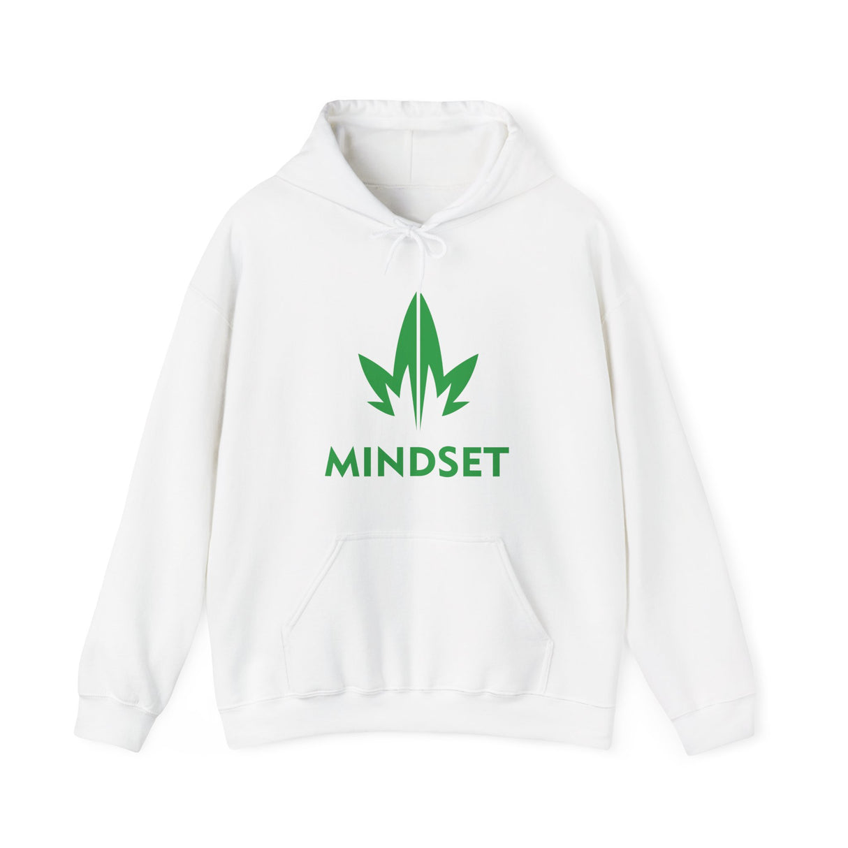 Mindset Heavy Blend™ Hooded Sweatshirt, Green Leaf Logo