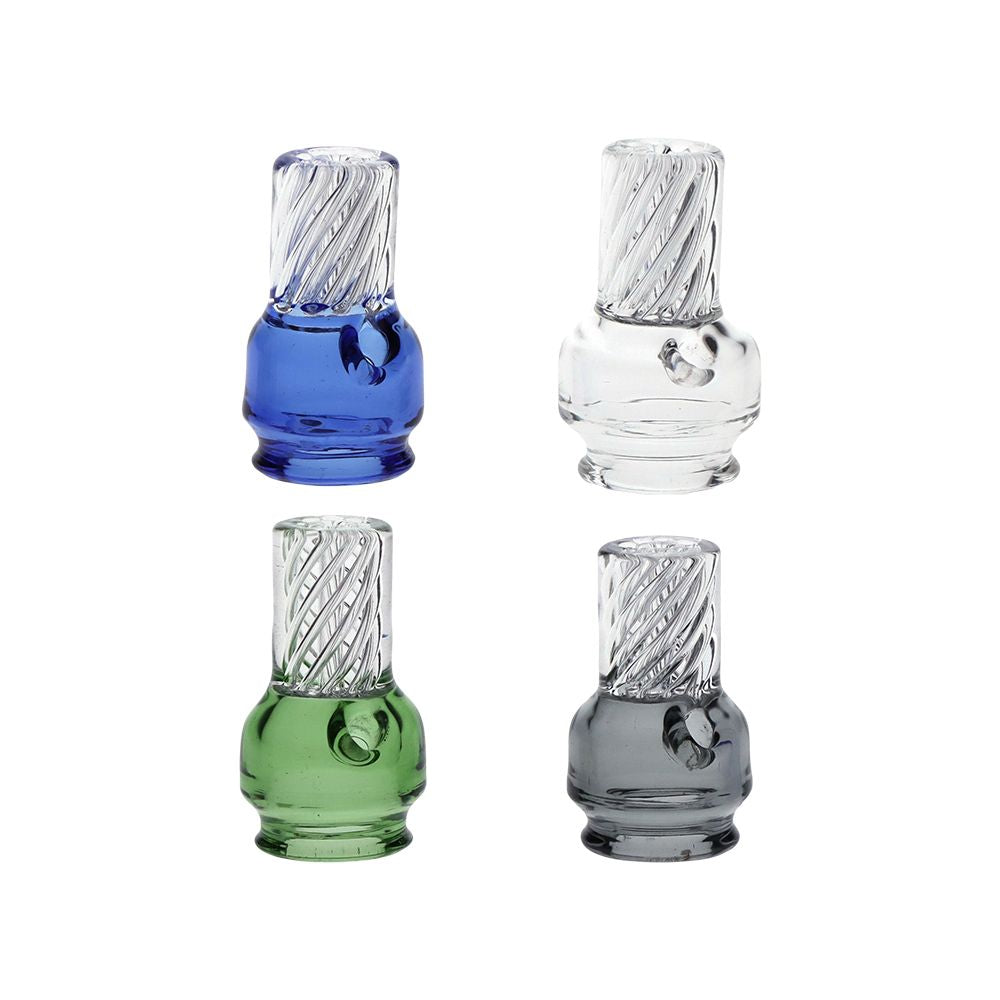 Pulsar Vortex Glass Mouthpiece Attachement for Puffco Pivot w/ Display Stand - Colors Vary