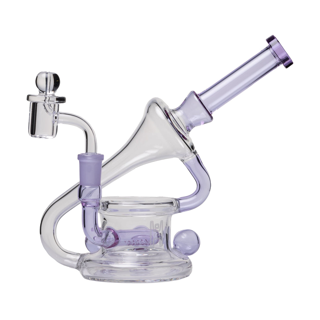 Human Grade 7.5" Recycler 45 (Triple Marble) Glass Rig