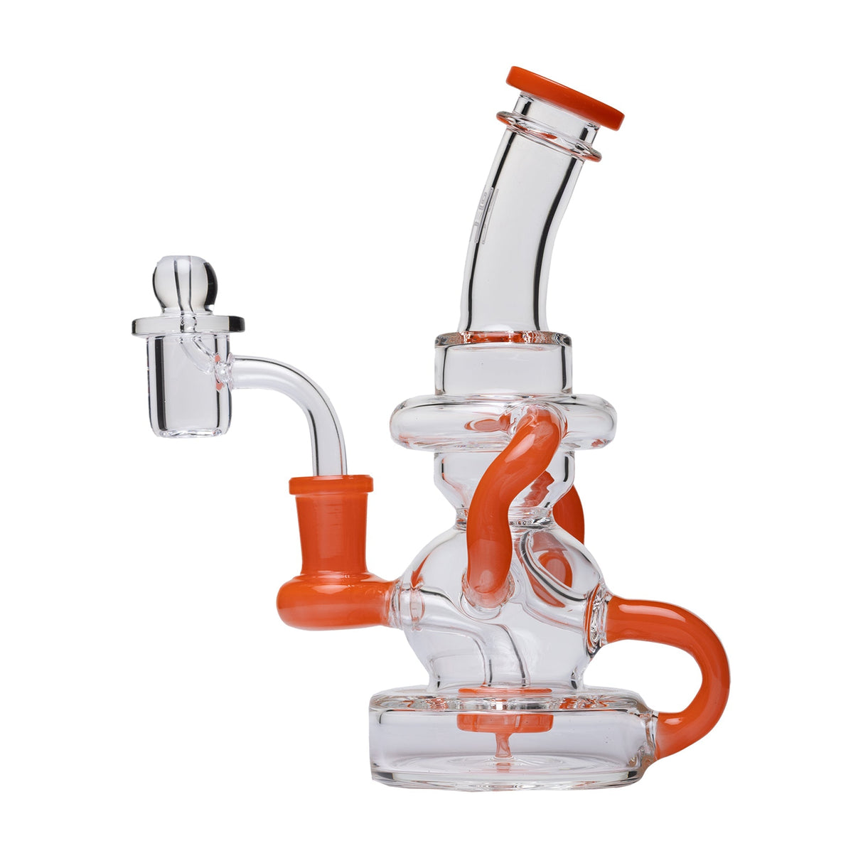 Human Grade Stubby Klein Glass Recycler Rig Water Pipe