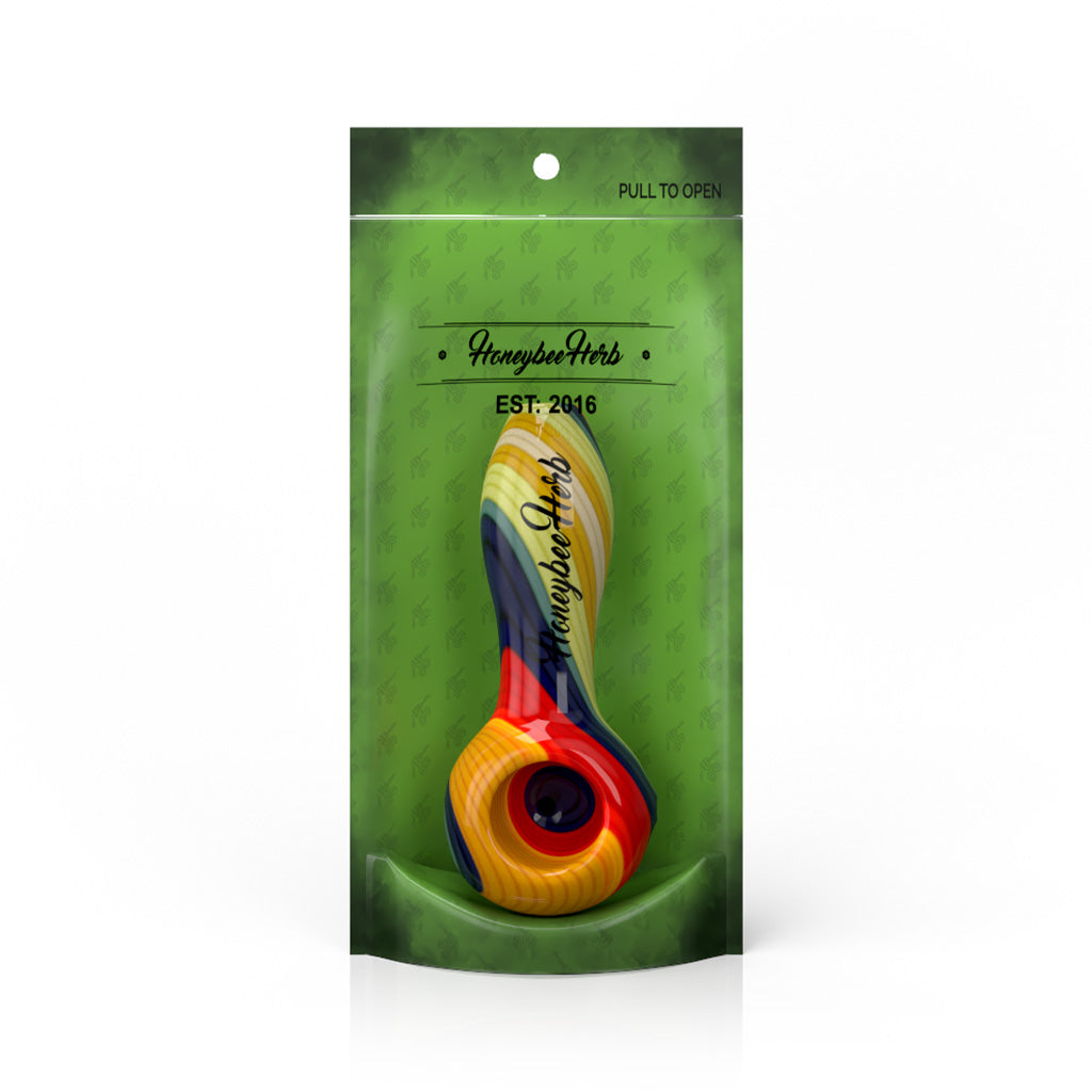 Vibrant  Linework Twist Spoon Pipe