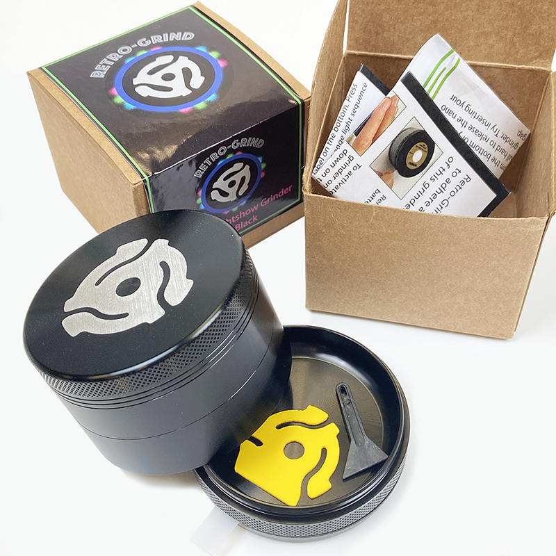 LED Light Show Herb Grinder ~ 4 Pieces with Screen Catcher