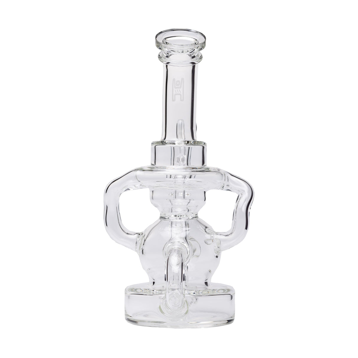 Human Grade Stubby Klein Glass Recycler Rig Water Pipe