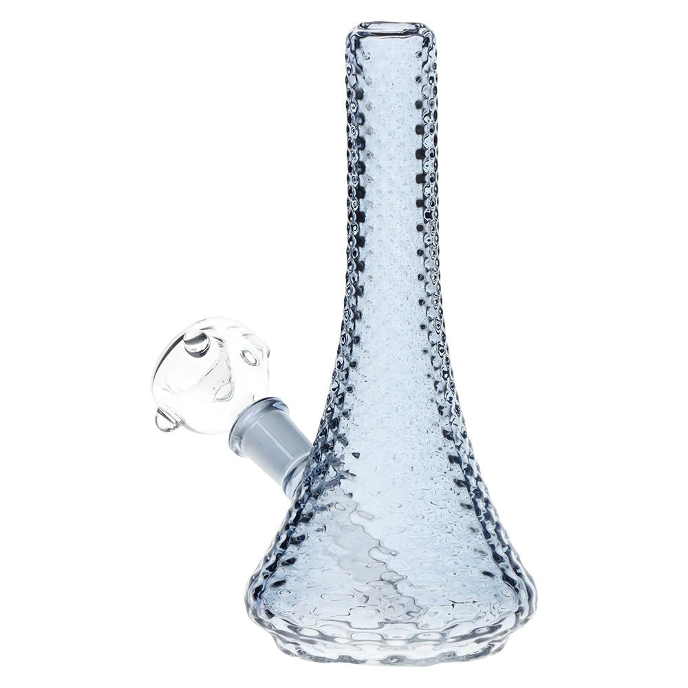 Sleek Art Deco Mini Glass Beaker Water Pipe - 5.5" / 10mm F / Colors Vary