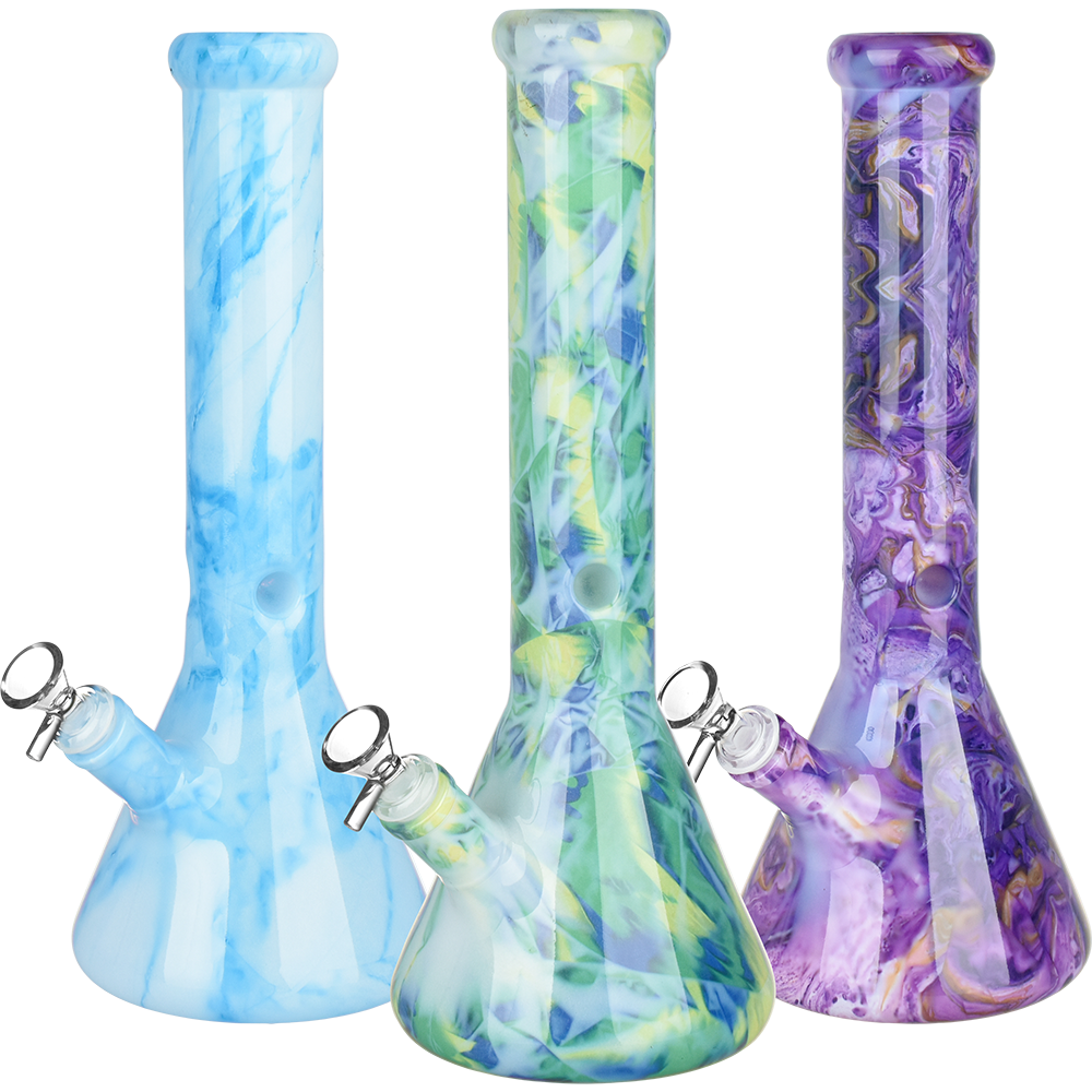 Marbled Glass Beaker Water Pipe | 14mm F
