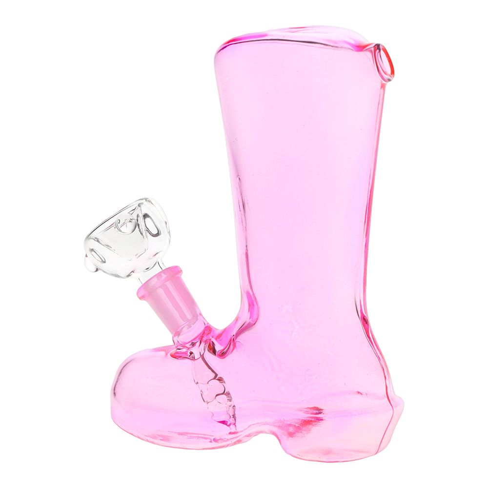 Boot-iful Mini Glass Water Pipe - 5" / 10mm F / Colors Vary