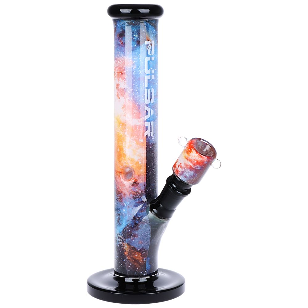 Pulsar Inside Print Straight Tube Glass Water Pipe | 11.25"