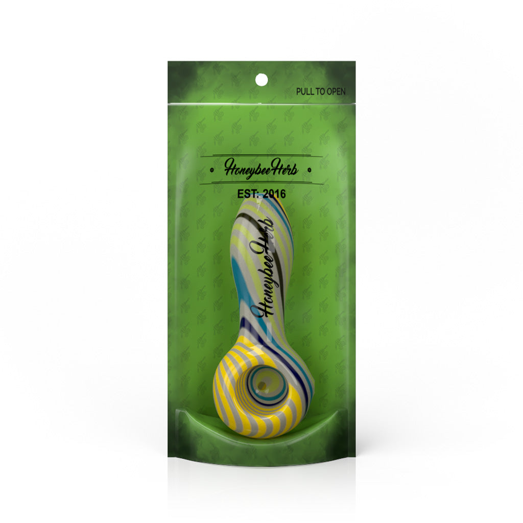 Vibrant  Linework Twist Spoon Pipe