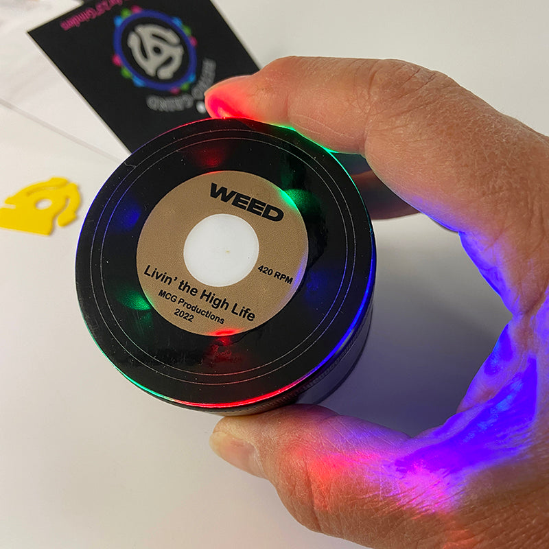 LED Light Show Herb Grinder ~ 4 Pieces with Screen Catcher