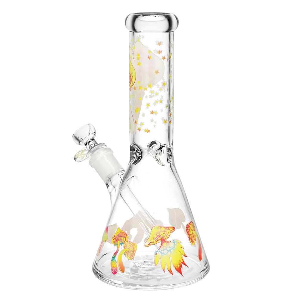 Pulsar Full Wrapped Beaker Water Pipe - 10.5"/14mm F/Watchful Shrooms