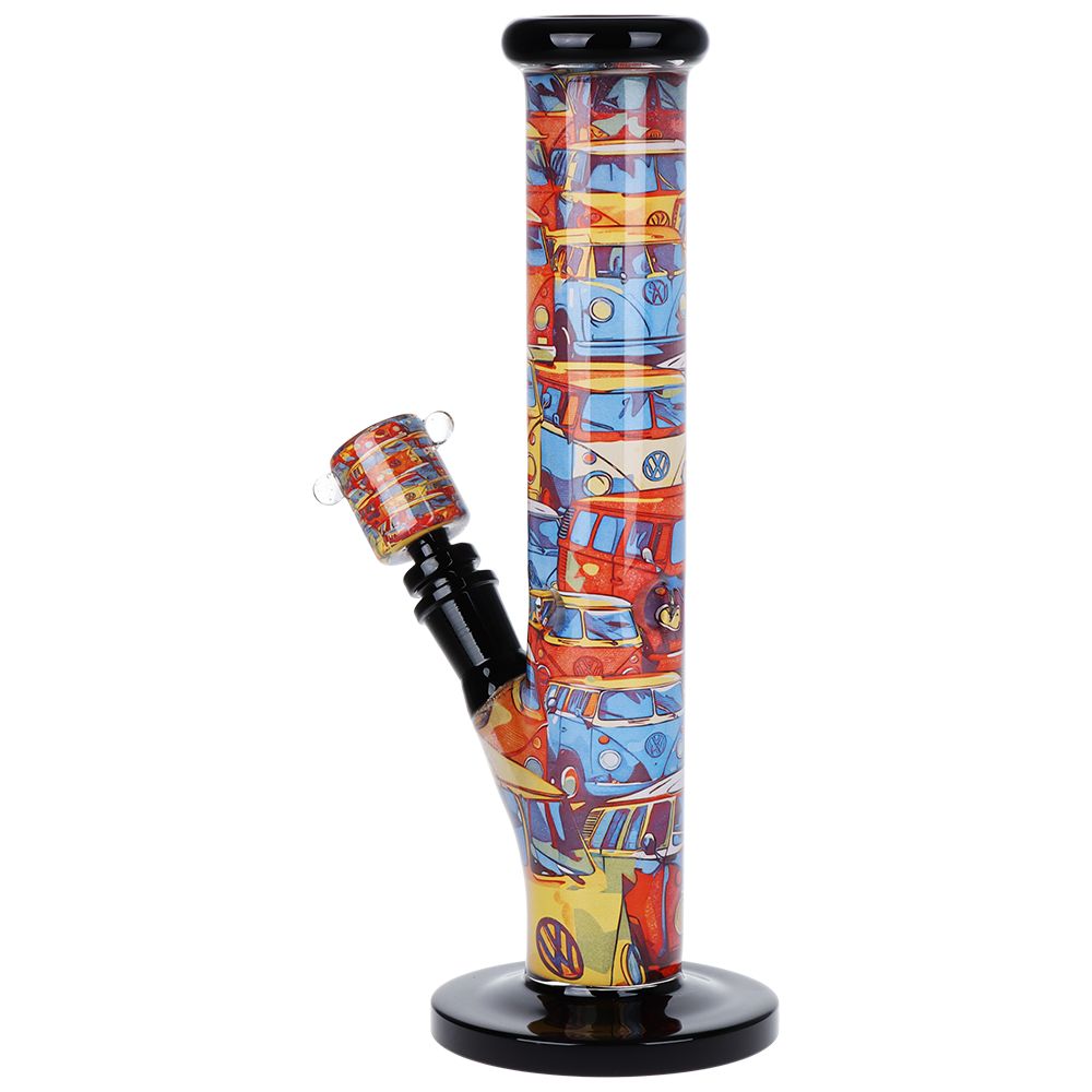 Pulsar Inside Print Straight Tube Glass Water Pipe | 11.25"