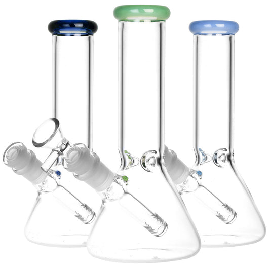 Classic Glass Beaker Water Pipe - 8" / 14mm F / Colors Vary