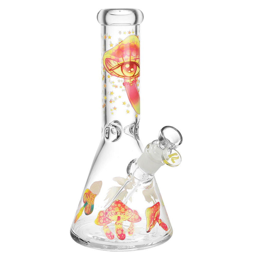 Pulsar Full Wrapped Beaker Water Pipe - 10.5"/14mm F/Watchful Shrooms