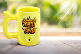 Yellow Roast & toast mug with flames