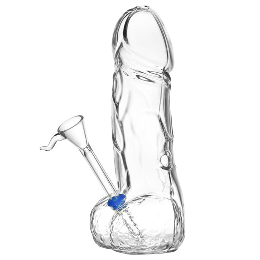 Glass Phallus Water Pipe - 7.5"