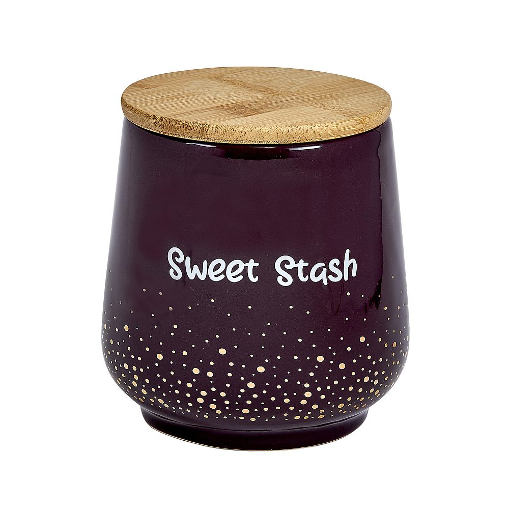 deluxe Canister  stash jar - GOLD DOTS - SWEET STASH