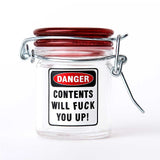 AIRTIGHT GLASS HERB JAR - CONTENTS WILL FUCK YOU UP!