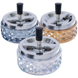 Fujima Gem-cut Glass Spinning Ashtray | 4.75"