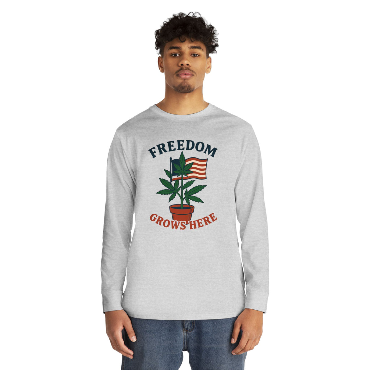 Freedom Grows Here – Long Sleeve Crewneck Tee (Mindset Collection)