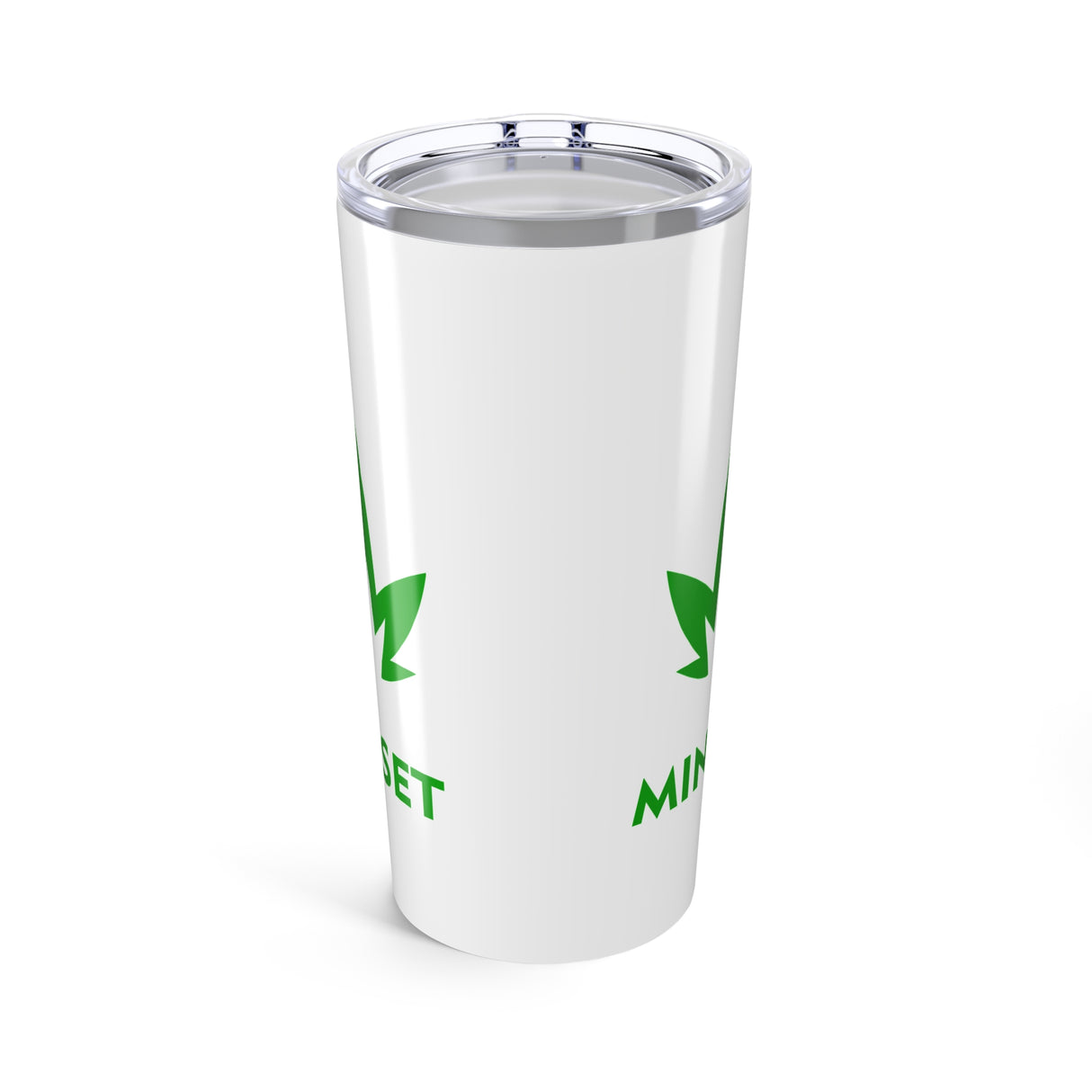 Mindset Tumbler 20oz, Green Leaf Logo