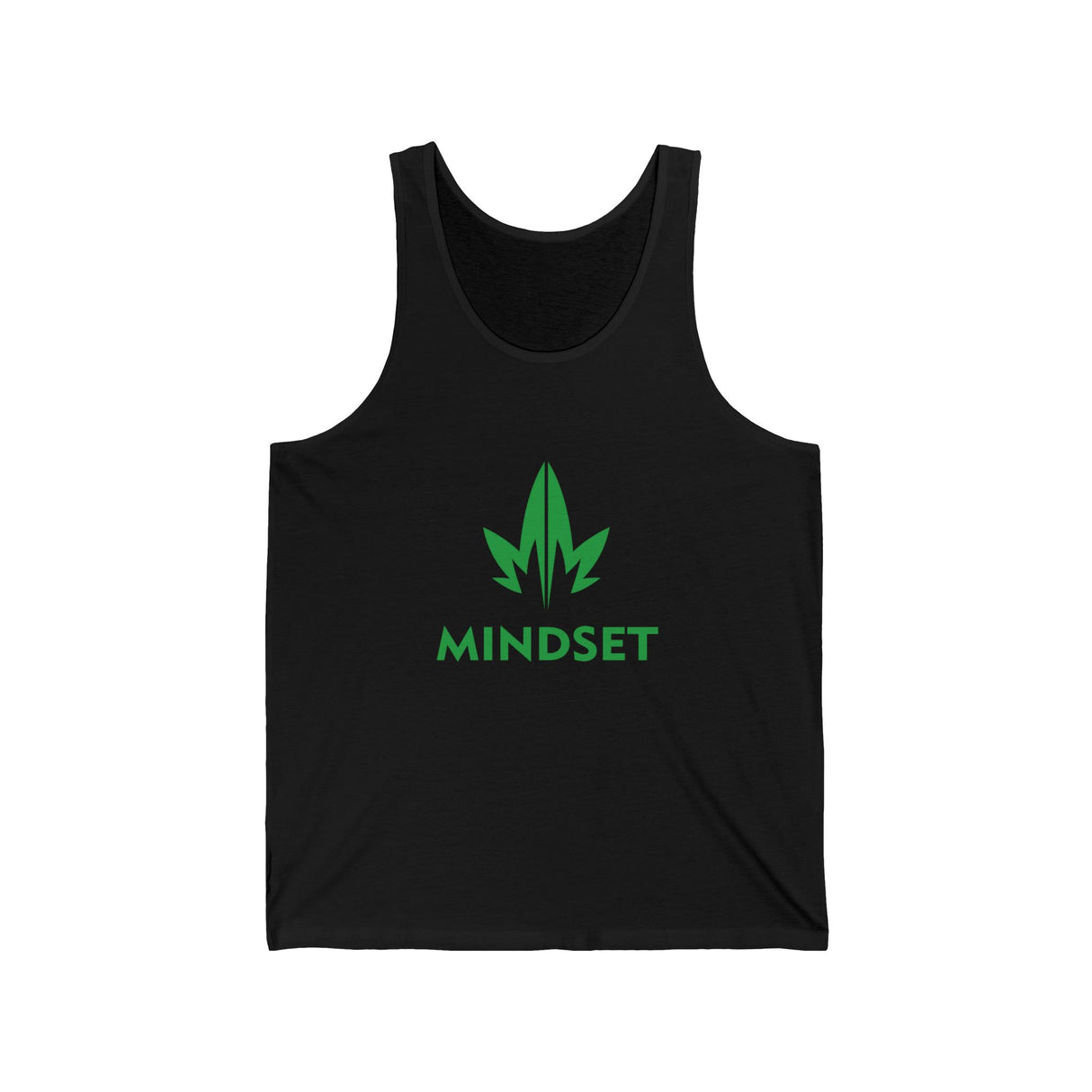 Mindset Jersey Tank, Green Leaf Logo