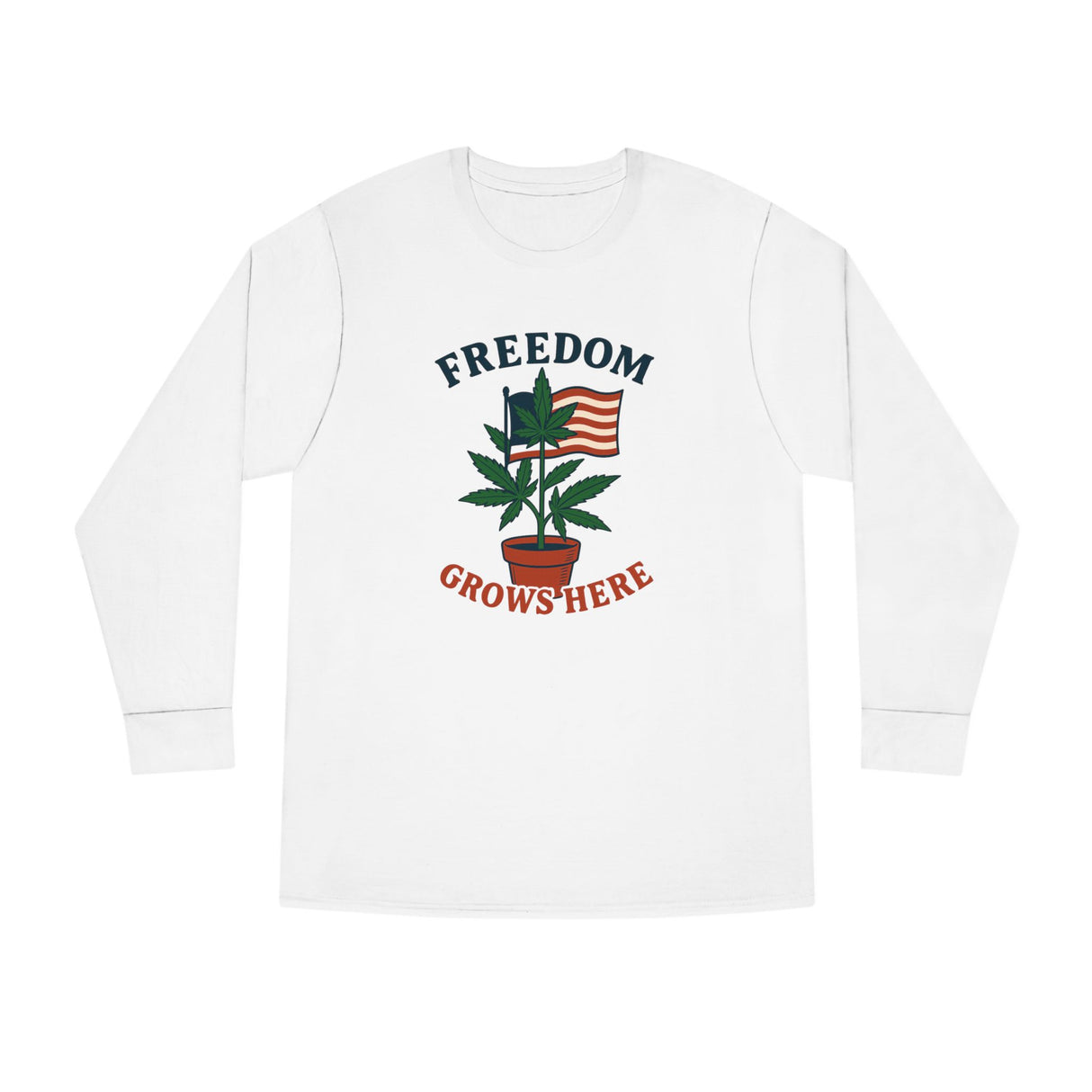 Freedom Grows Here – Long Sleeve Crewneck Tee (Mindset Collection)