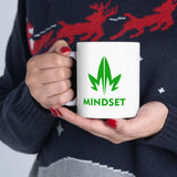 Mindset Ceramic Mug 11oz, Green Leaf Logo