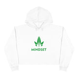 MM Crop Hoodie, Green Leaf Logo