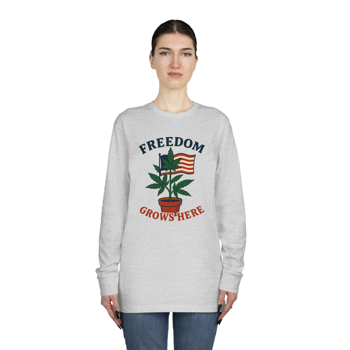 Freedom Grows Here – Long Sleeve Crewneck Tee (Mindset Collection)