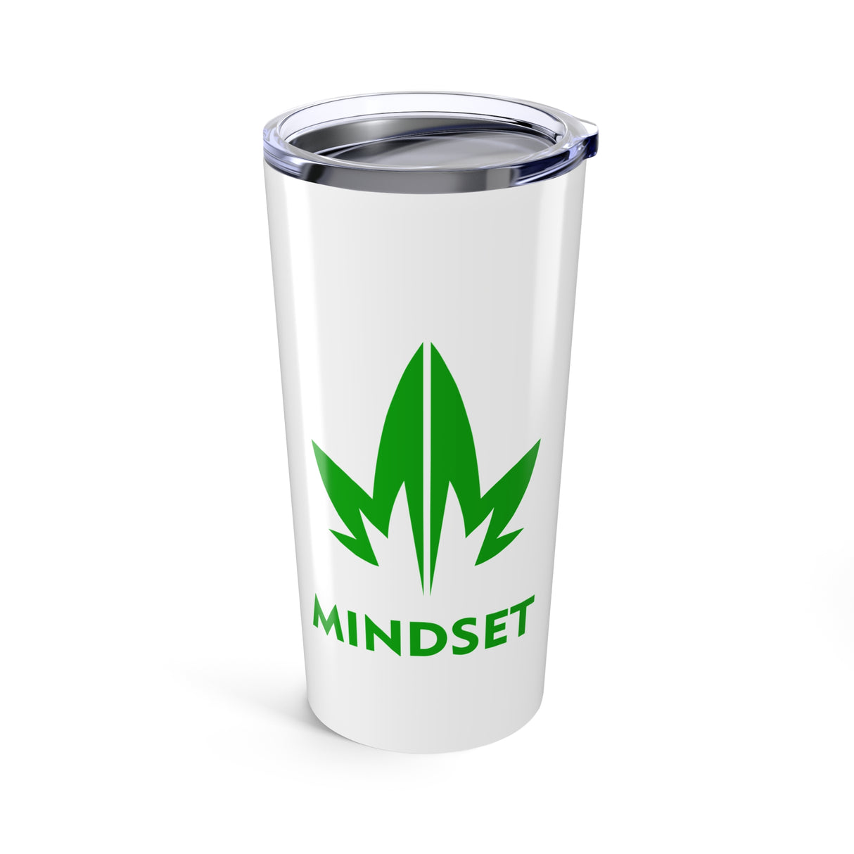 Mindset Tumbler 20oz, Green Leaf Logo