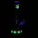 Pulsar Rainbow Pride Glow Glass Beaker Water Pipe - 10"