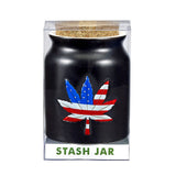 Patriotic embossed leaf stash jar