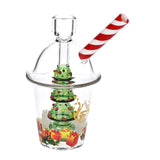 Pulsar Christmas Tree Glass Bubbler Pipe - 6"