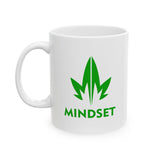 Mindset Ceramic Mug 11oz, Green Leaf Logo