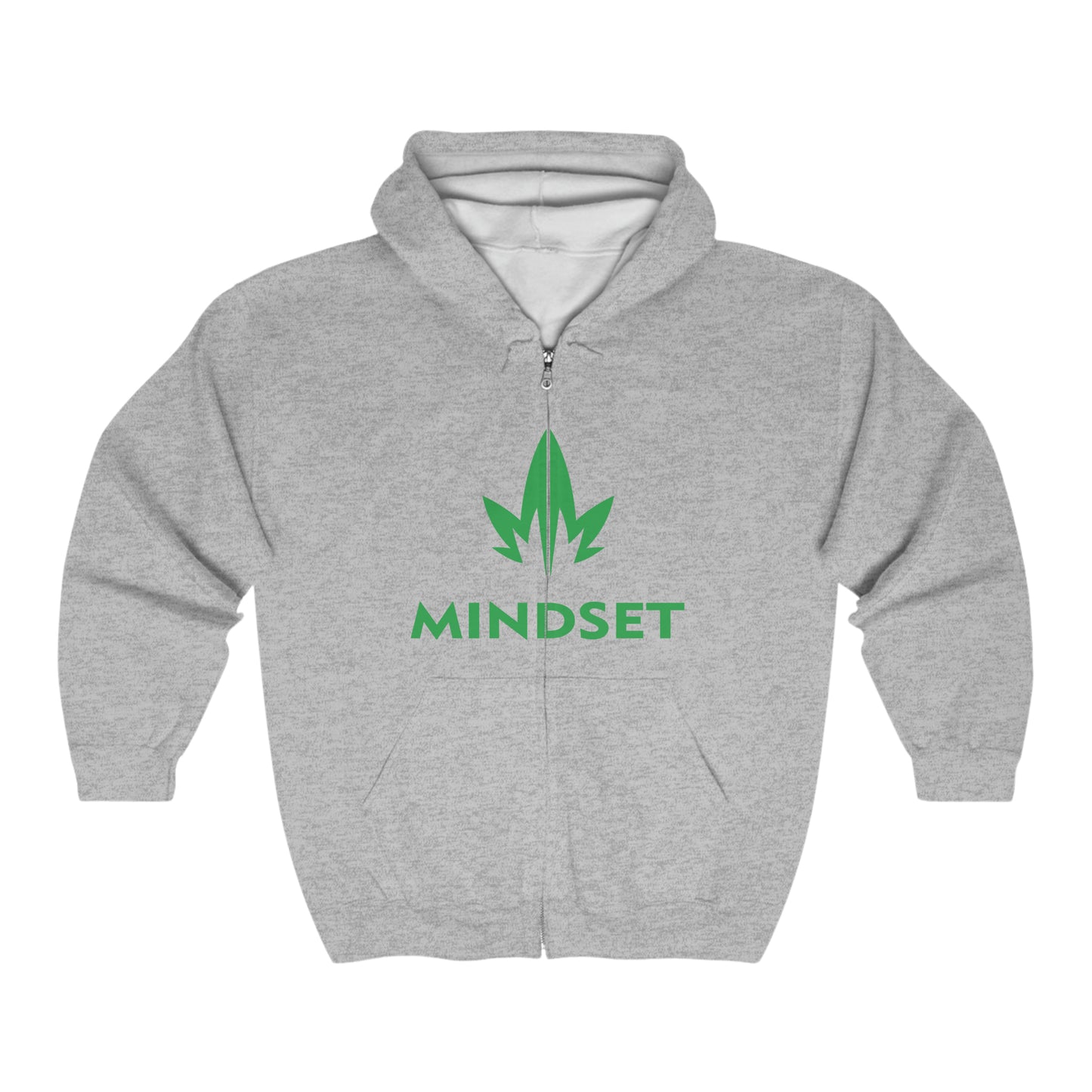 MM Unisex Heavy Blend™ Full Zip Hooded Sweatshirt - Green Leaf Logo